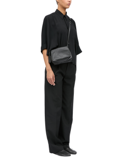 MM6 Maison Margiela Leather Folded Shoulder Bag, Black - view 2, Black