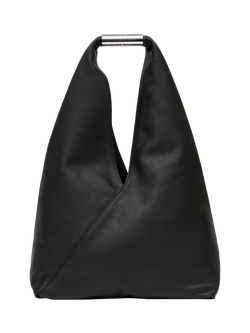 MM6 Maison Margiela Japanese Leather Shoulder Bag, Black, Black