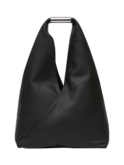 MM6 Maison Margiela Japanese Leather Shoulder Bag, Black, Black
