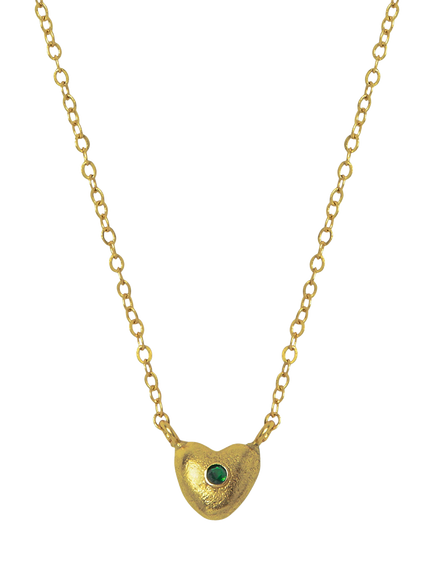 Ottoman Hands Marina Cubic Zirconia Heart Pendant Necklace, Gold, Gold