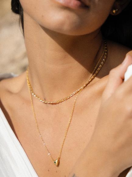 Ottoman Hands Marina Cubic Zirconia Heart Pendant Necklace, Gold - view 2, Gold