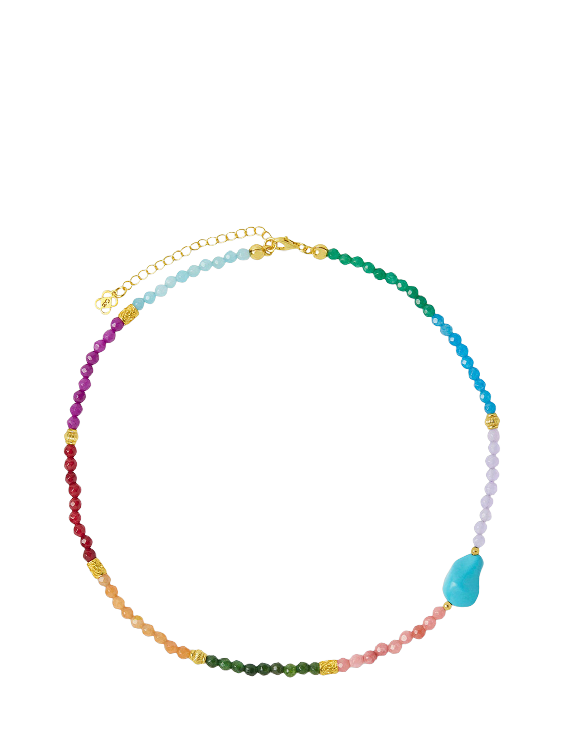 Product image 1 of 4, which shows Ottoman Hands Felice Beaded Necklace, Gold