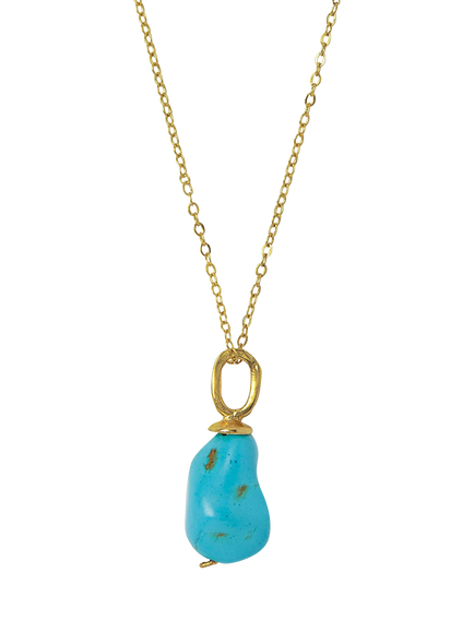 Ottoman Hands Turquoise Pendant Necklace, Gold, Gold