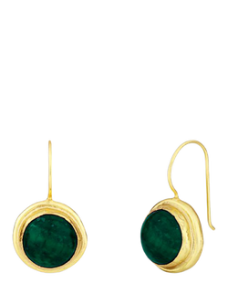 Ottoman Hands Noa Ruby Drop Earrings, Gold, Gold/Emerald