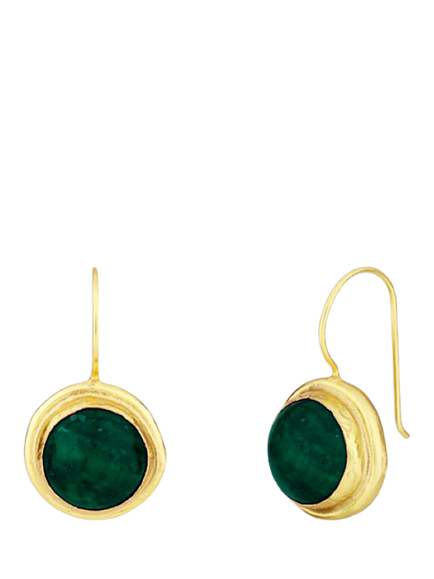 Ottoman Hands Noa Ruby Drop Earrings, Gold, Gold/Emerald