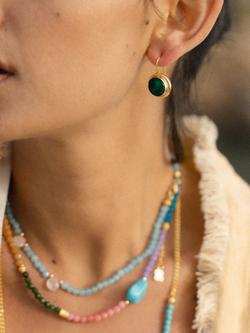 Ottoman Hands Noa Ruby Drop Earrings, Gold - view 2, Gold/Emerald