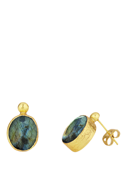 Ottoman Hands Siena Labradorite Stud Earrings, Gold, Gold