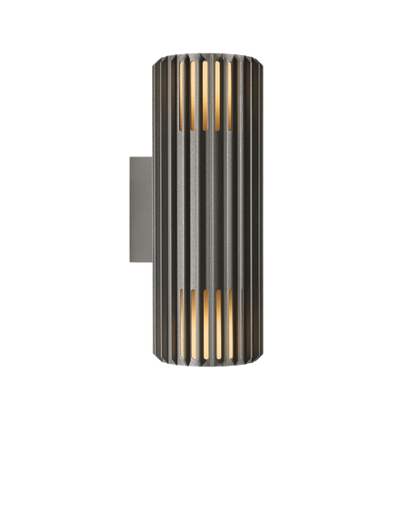 Nordlux Aludra Ribbed Outdoor Double Wall Light, Anthracite, Anthracite
