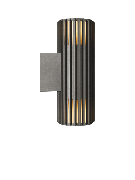 Nordlux Aludra Ribbed Outdoor Double Wall Light, Anthracite - view 2, Anthracite