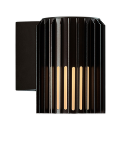 Nordlux Aludra Ribbed Outdoor Wall Light, Black, Black