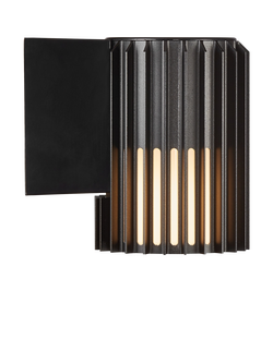 Nordlux Aludra Ribbed Outdoor Wall Light, Black - view 2, Black