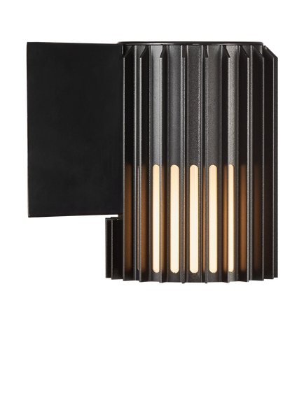 Nordlux Aludra Ribbed Outdoor Wall Light, Black - view 2, Black