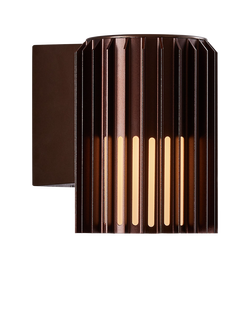 Nordlux Aludra Ribbed Outdoor Wall Light, Brown, Brown