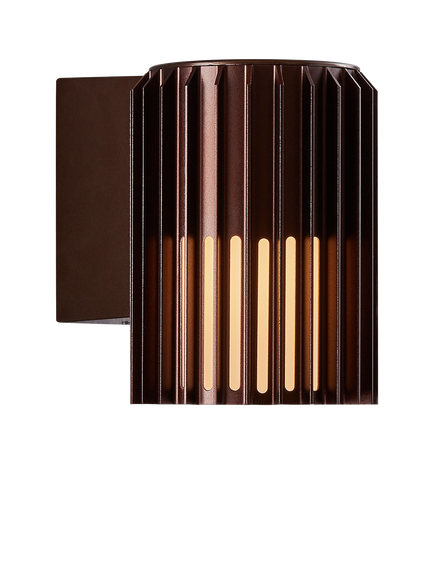 Nordlux Aludra Ribbed Outdoor Wall Light, Brown, Brown