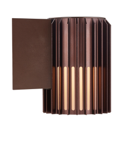 Nordlux Aludra Ribbed Outdoor Wall Light, Brown - view 2, Brown