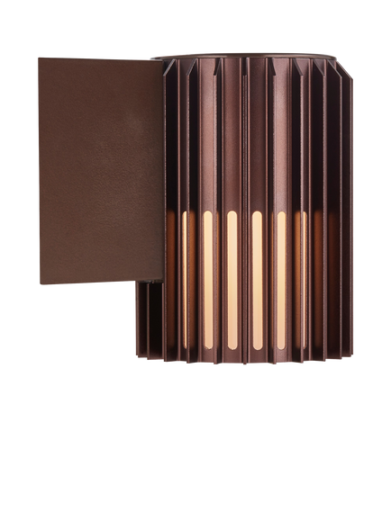 Nordlux Aludra Ribbed Outdoor Wall Light, Brown - view 2, Brown
