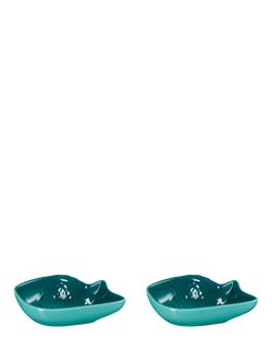 Le Creuset Stoneware Snapper Fish Dish, Set of 2, 12cm, Bleu Riviera - view 2, Bleu Riviera