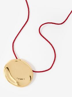 Mint Velvet Disc Rope Pendant Necklace, Gold - view 2, Gold