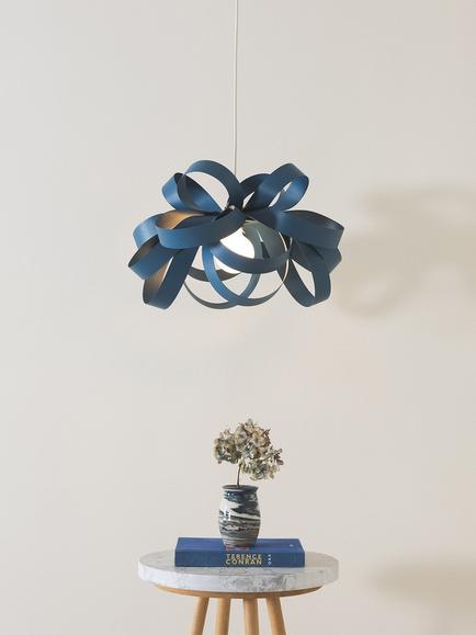 Tom Raffield Cove Skipper Small Pendant Ceiling Light, Dia.46cm - view 2, Falmouth Blue