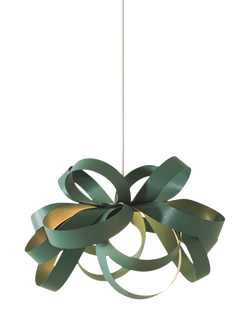 Tom Raffield Cove Skipper Small Pendant Ceiling Light, Dia.46cm, Sea Glass Green, Sea Glass Green