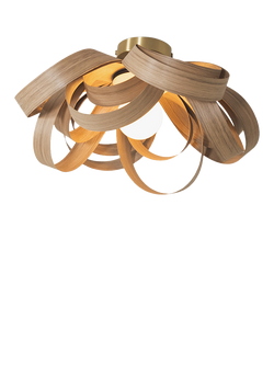 Tom Raffield Skipper Small Semi Flush Ceiling Light, Dia.46cm, Oak, Oak