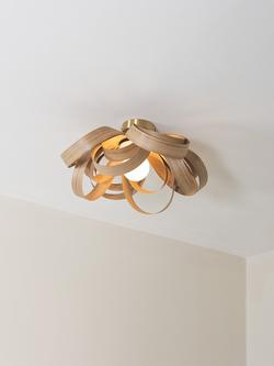 Tom Raffield Skipper Small Semi Flush Ceiling Light, Dia.46cm, Oak - view 2, Oak