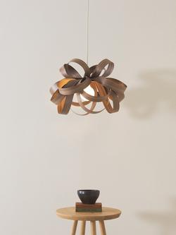 Tom Raffield Skipper Small Pendant Ceiling Light, Dia.46cm, Walnut - view 2, Walnut