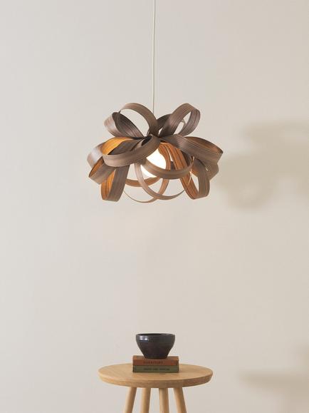 Tom Raffield Skipper Small Pendant Ceiling Light, Dia.46cm, Walnut - view 2, Walnut
