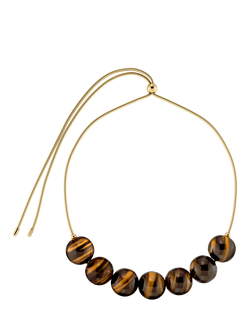EDBLAD Aura Beaded Necklace, Gold Tigers Eye, Gold Tigers Eye