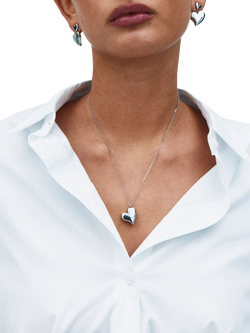 EDBLAD Amorina Long Heart Pendant Necklace - view 2, Steel