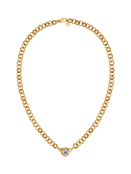 EDBLAD Ocean Gem Chunky Chain Crystal Necklace, Gold, Gold