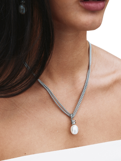 EDBLAD Swivel Pearl Necklace, Steel - view 2, Steel