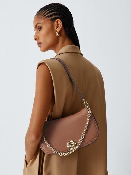 Michael Kors Nolita Medium Leather Multiway Shoulder Bag - view 2, Luggage (tan)