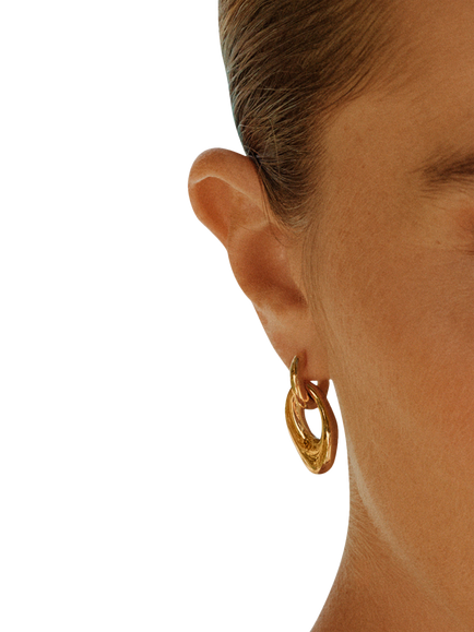 EDBLAD Azura Sculpted Open Hoop Earrings - view 2, Gold
