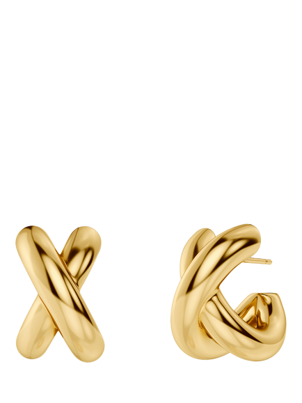 EDBLAD Alexa Large Crossover Hoop Earrings, Gold, Gold