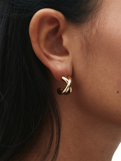 EDBLAD Alexa Small Crossover Hoop Earrings - view 2, Gold