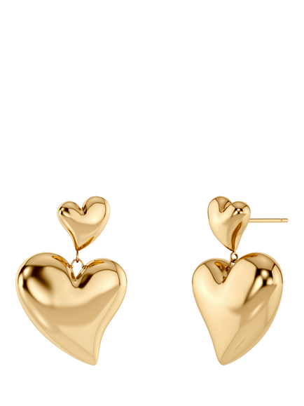 EDBLAD Amorina Large Heart Stud Earrings, Gold