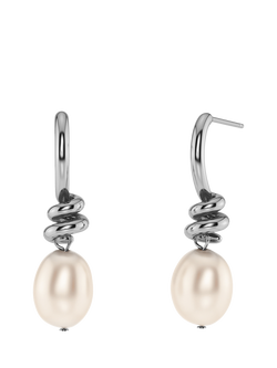 EDBLAD Swivel Pearl Drop Earrings, Steel, Steel
