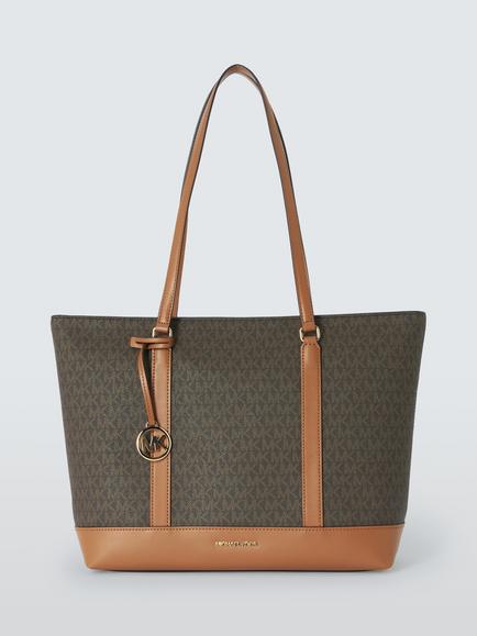 Michael Kors Andie Medium Shopper Logo Tote Bag, Brown/Acorn