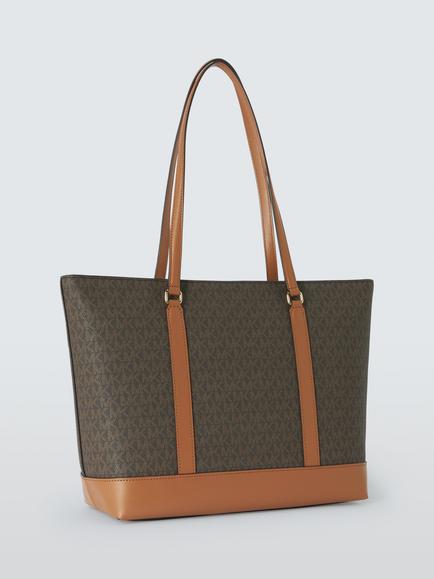 Michael Kors Andie Medium Shopper Logo Tote Bag - view 2, Brown/Acorn