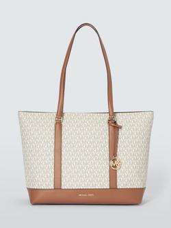Michael Kors Andie Medium Shopper Logo Tote Bag, Vanilla/Acorn