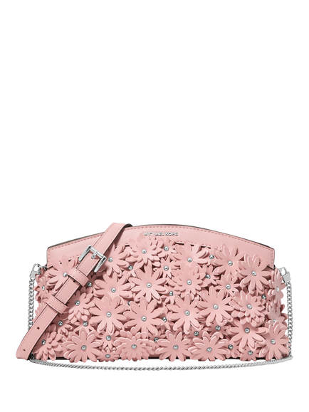 Michael Kors Athena Floral Appliqué Convertible Clutch Bag, Smokey Rose