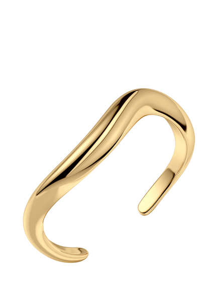 EDBLAD Azura Sculpted Open Bangle, Gold - view 2, Gold