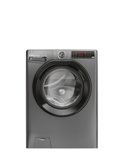 Hoover H-WASH 350 H3WPS696TMBR6-80 Freestanding Washing Machine, 9kg Load, 1600rpm Spin, Graphite, Graphite