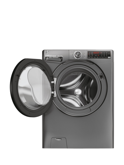 Hoover H-WASH 350 H3WPS696TMBR6-80 Freestanding Washing Machine, 9kg Load, 1600rpm Spin, Graphite - view 2, Graphite
