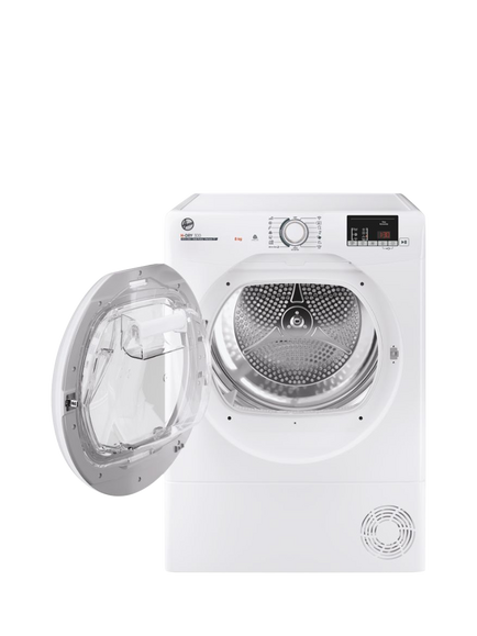 Hoover HLE H8A2DE-80 Heat Pump Tumble Dryer, 8kg Load, White - view 2, White