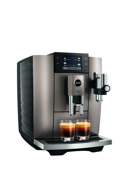 Jura E8 Automatic Bean to Cup Coffee Machine, Silver - view 2, Silver