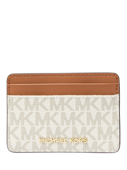 Michael Kors Jet Set Signature Leather Cardholder, Vanilla, Vanilla