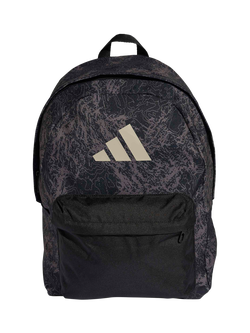adidas Kids' Classic Training Graphic Backpack, Black, Black/Charcoal