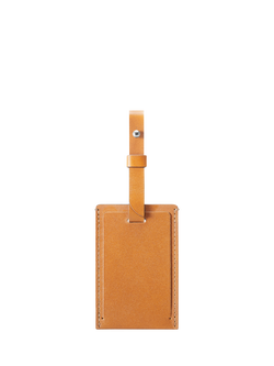 Carl Friedrik Leather Luggage Tag - view 2, Tan